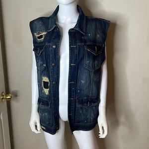 Parish nation blue Jean vest